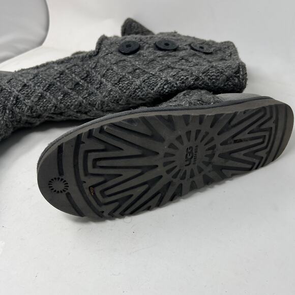 Ugg Australia Knit Sweater Boot Gray Casual Tall - 10 - Picture 7 of 9